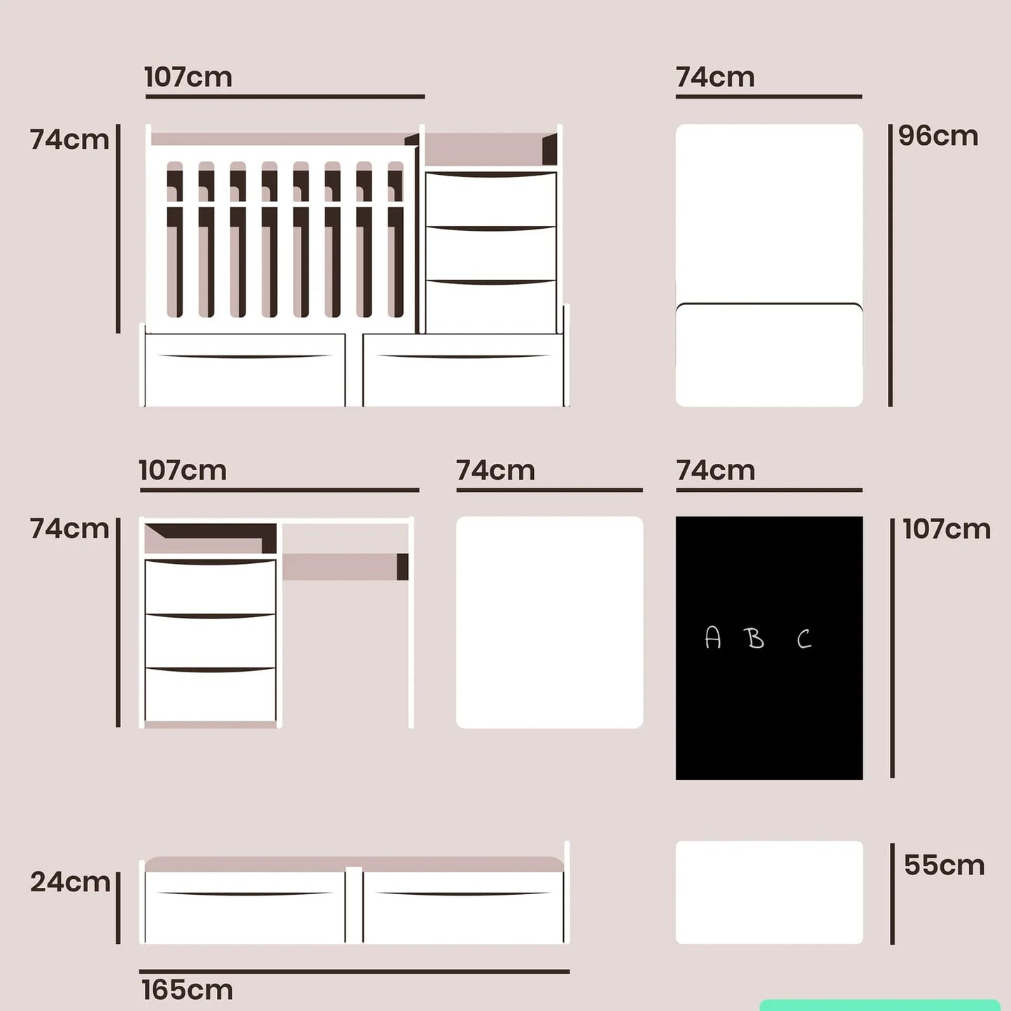 Transformējams Gultas Komplekts Bērnam "Sliiply"