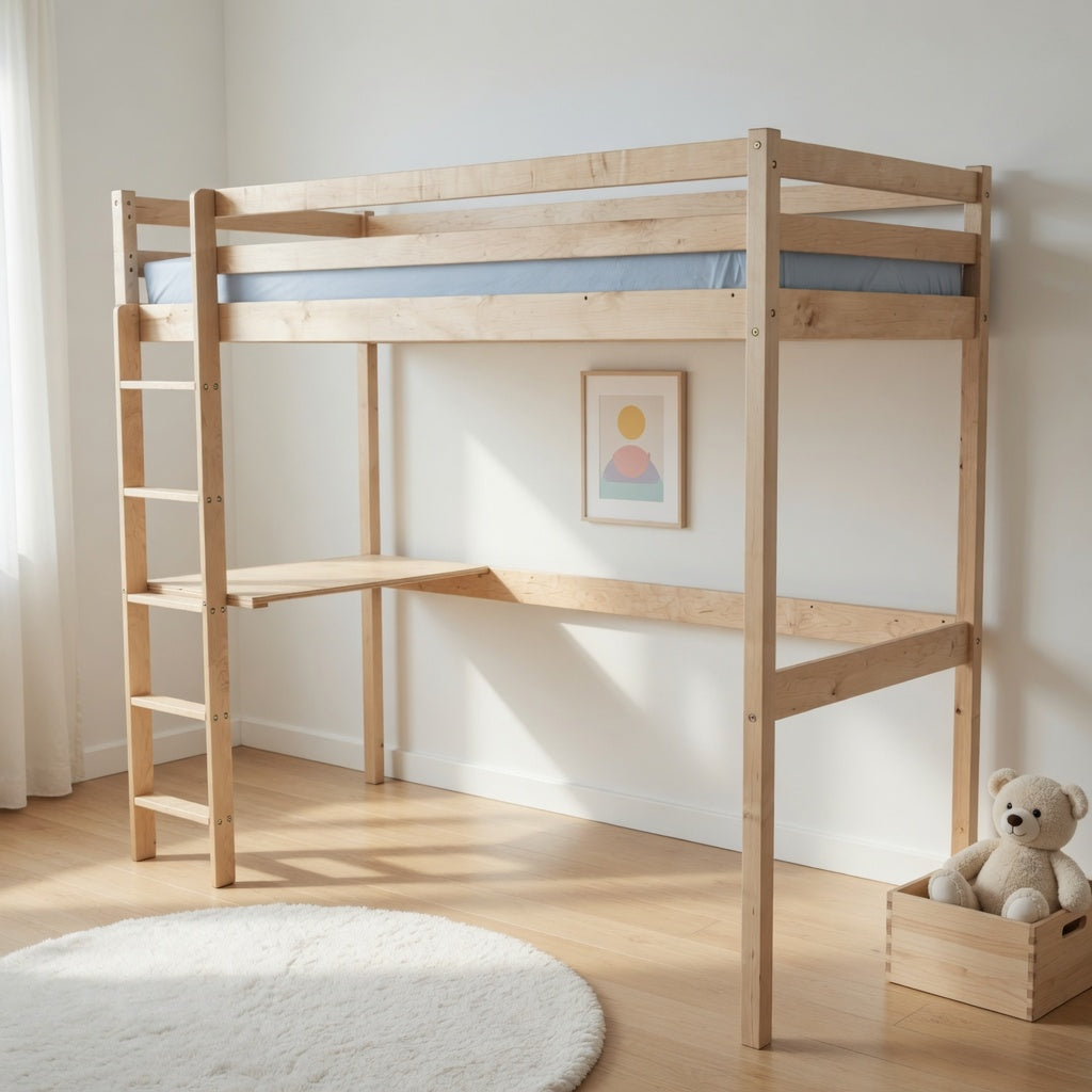 Birch Children Bed "LOFT" With Table