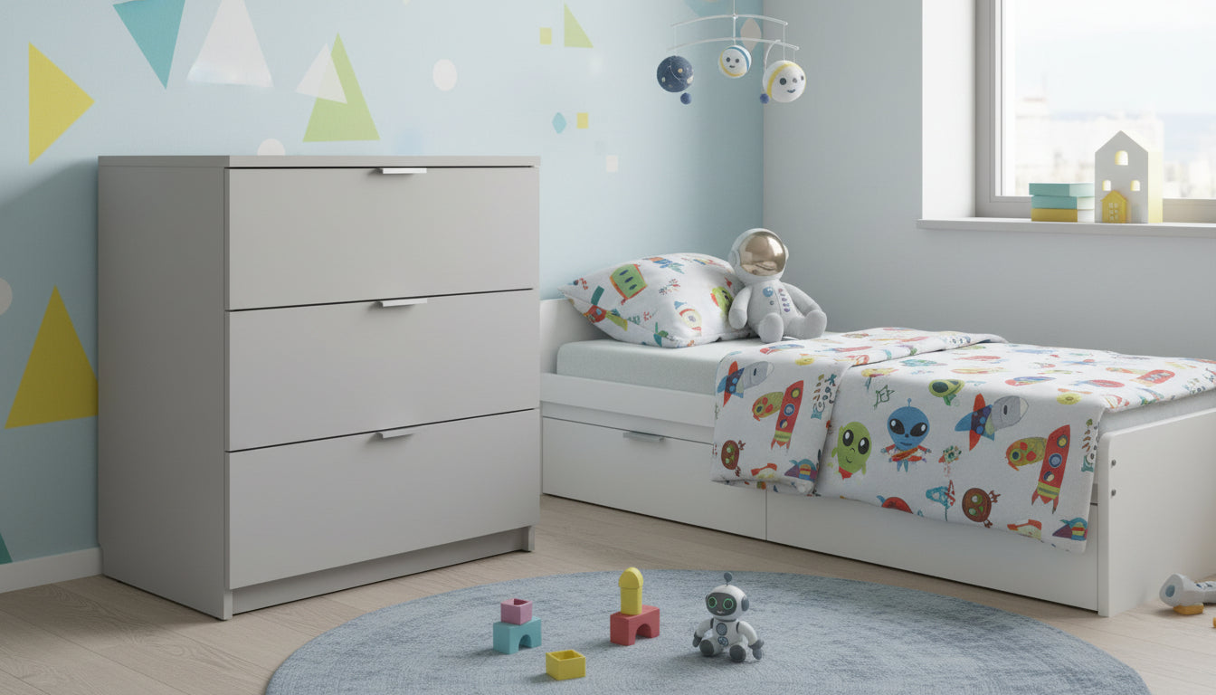 Kumode "KosMos" Gaiši pelēks