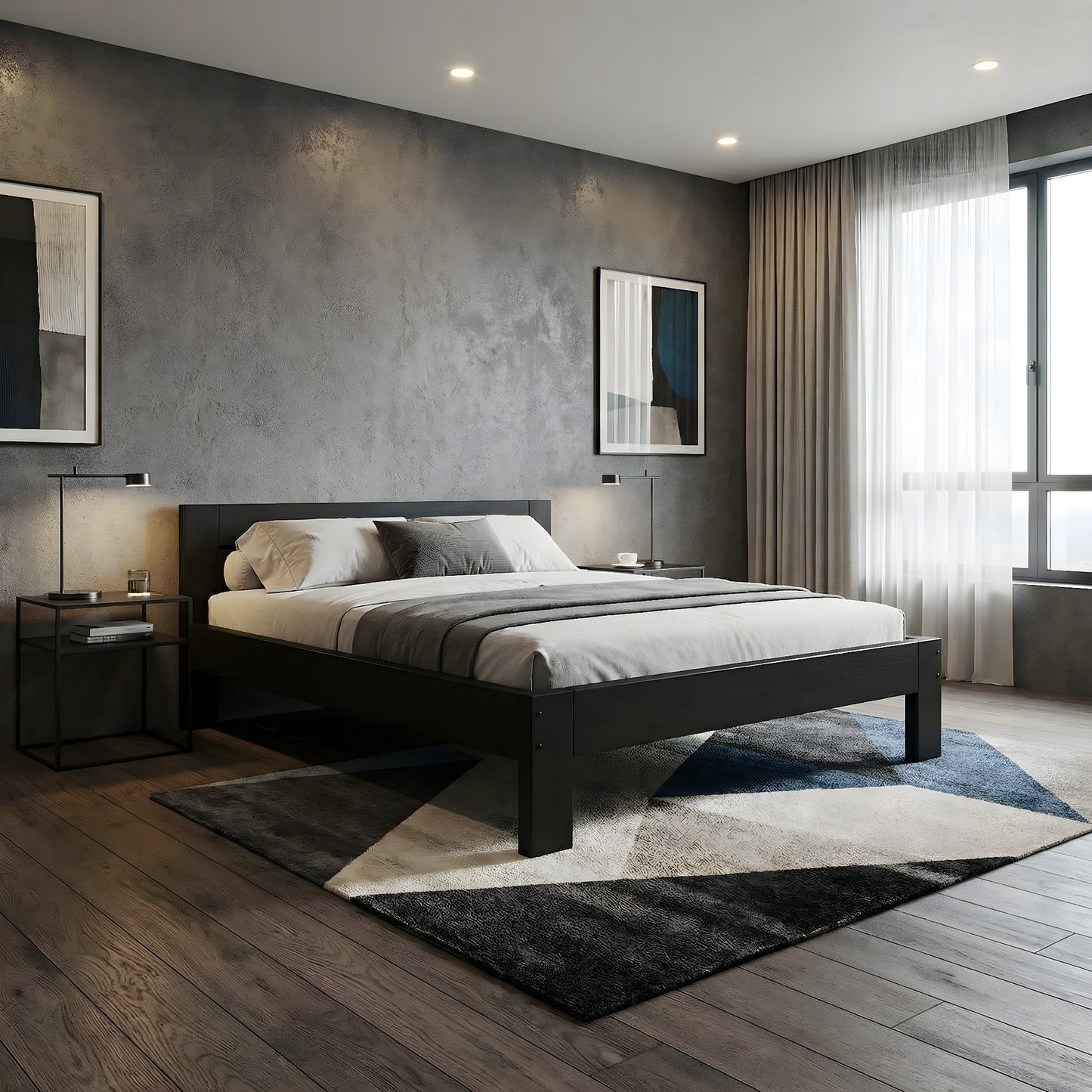 Masīvkoka Gultas Rāmis - NORD - Krāsots Masīvkoks