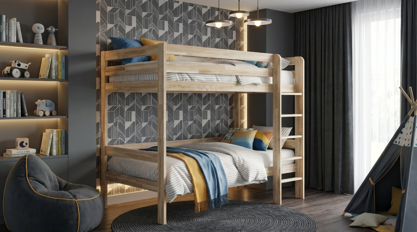 2 Level Bunk Bed "BARNI ASH" 90x180cm