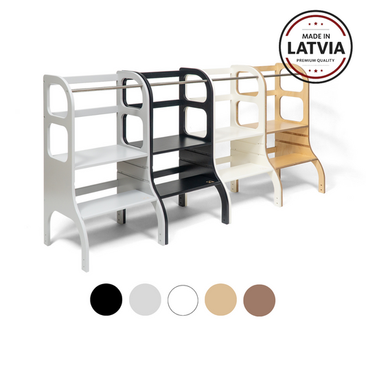 STEP UP •  Bērnu Kāpslītis ar 3 Regulējamiem Augstumiem - Montessori tornis